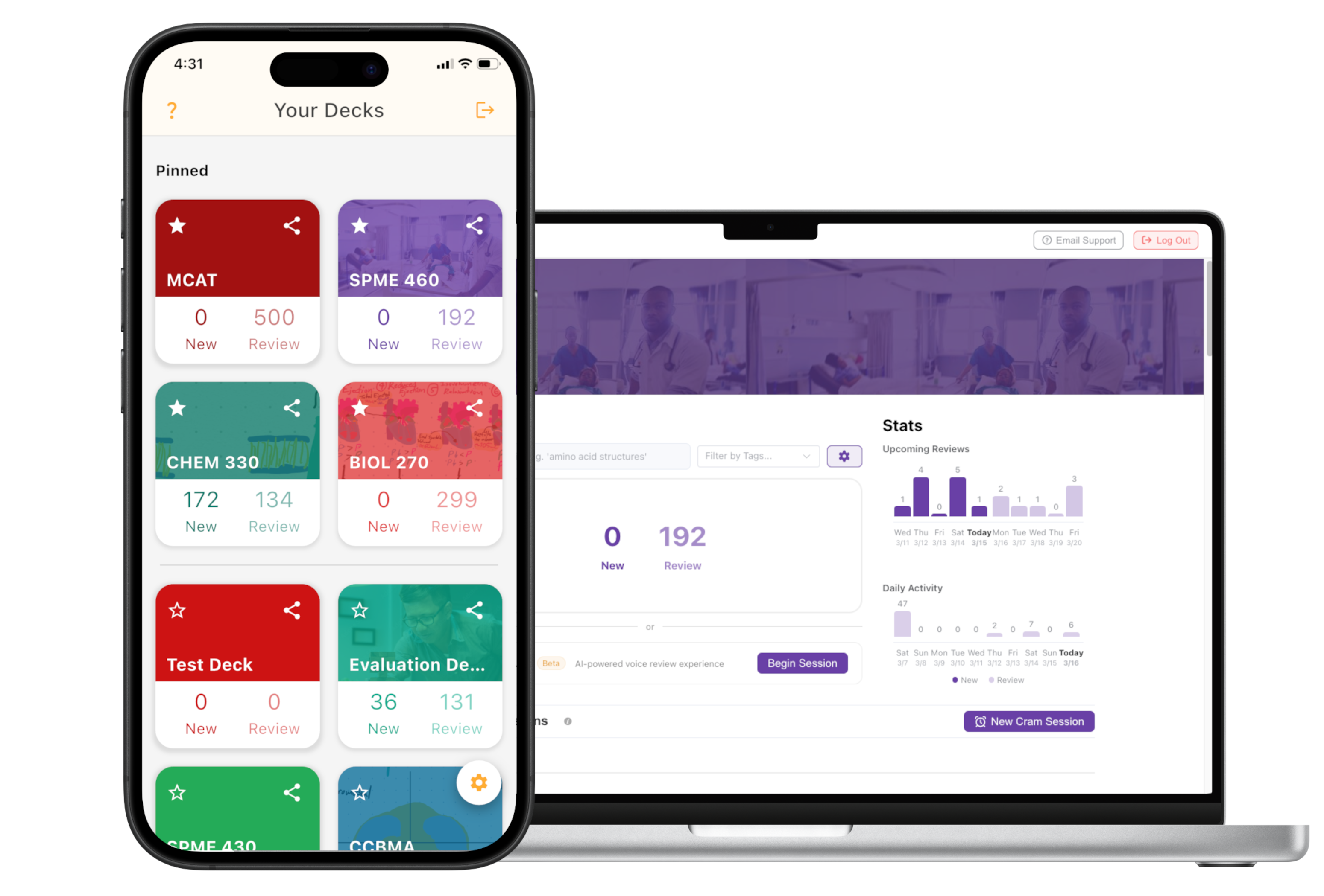Screenshots of Retain app on mobile and desktop